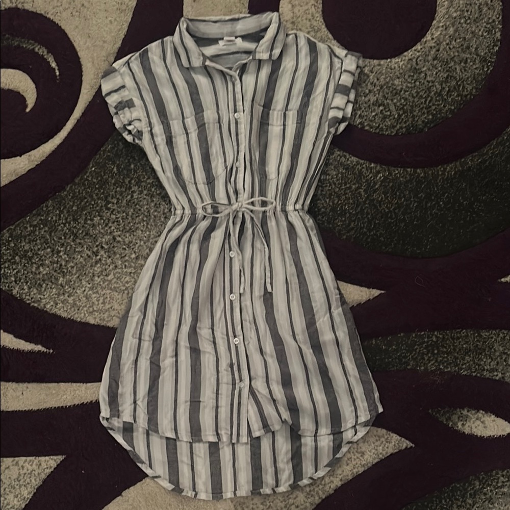 Striped Button-Up Dress